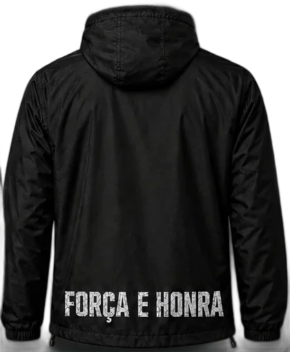 Jaqueta Corta-Vento, costas Força e Honra